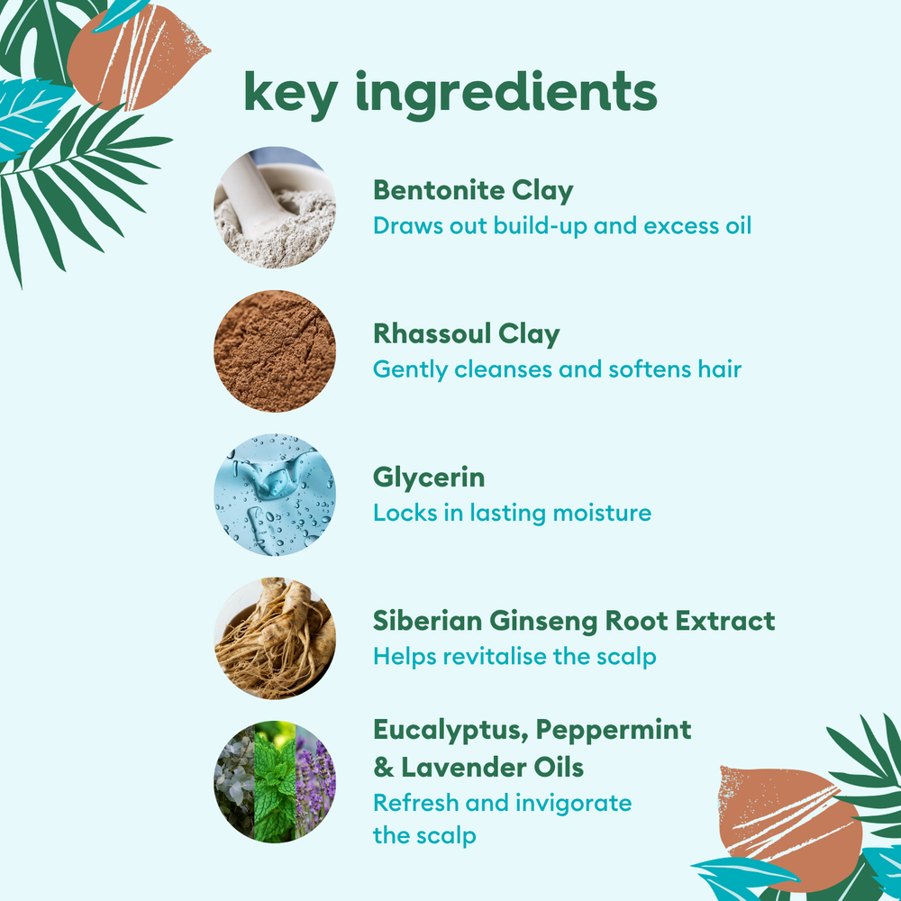 Coconut Mint Curl Refresh Clay Wash | Clarifying Clay Mask for